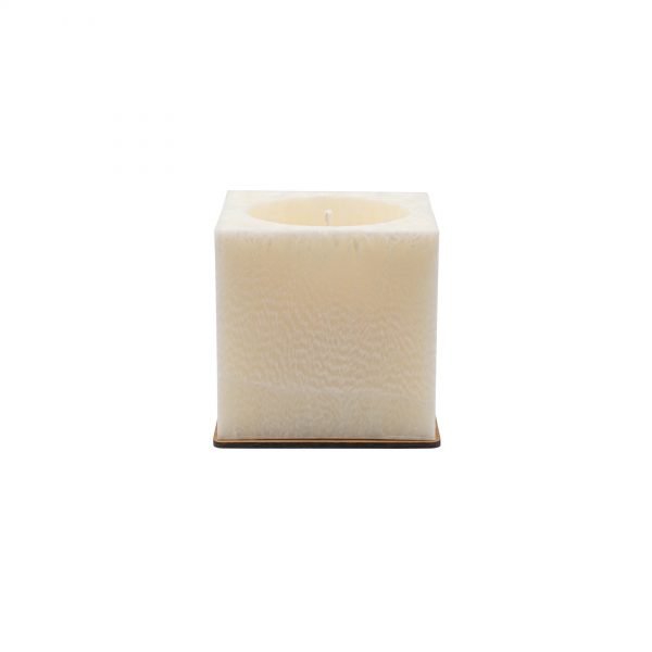 Unscented white palm wax candle (square, 12x12 cm)
