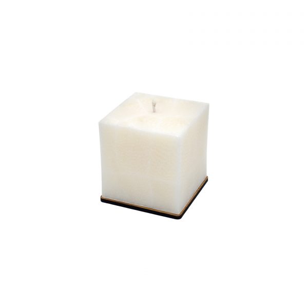 Bekvapė balta palmių vaško žvakė (kvadratinė, 10x10 cm)