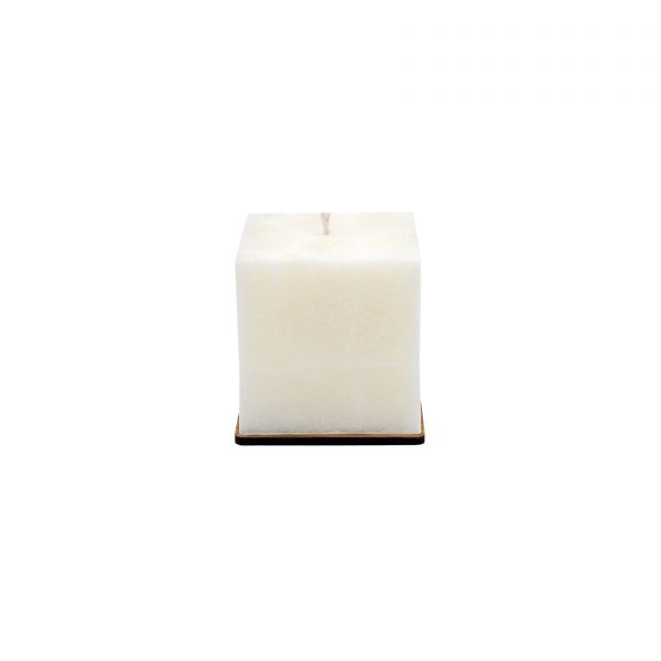 Bekvapė balta palmių vaško žvakė (kvadratinė, 10x10 cm)