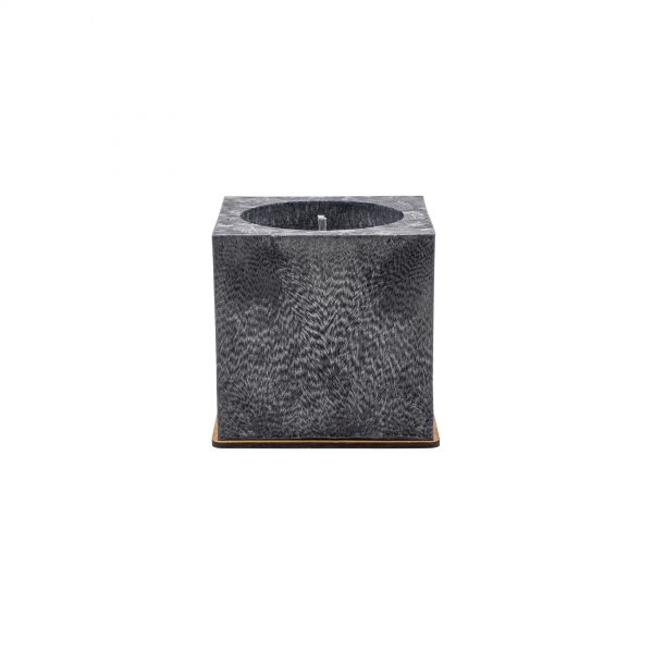Unscented black palm wax candle (square, 12x12 cm)