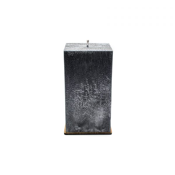 Bekvapė juoda palmių vaško žvakė (kvadratinė, 10x17 cm)