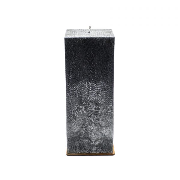 Bekvapė juoda palmių vaško žvakė (kvadratinė, 10x24 cm)