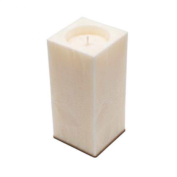 Unscented white palm wax candle (square, 12x26 cm)