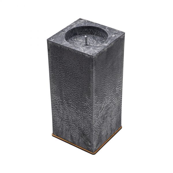 Unscented black palm wax candle (square, 12x26 cm)
