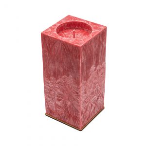Bekvapė raudona palmių vaško žvakė 26cm