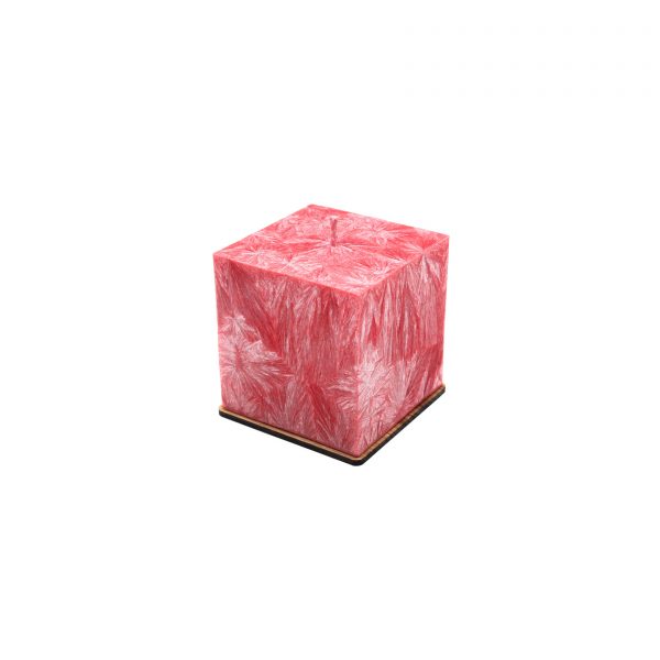 Unscented red palm wax candle (square, 10x10 cm)