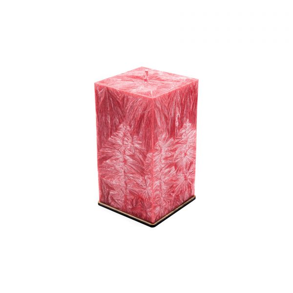 Unscented red palm wax candle (square, 10x17 cm)