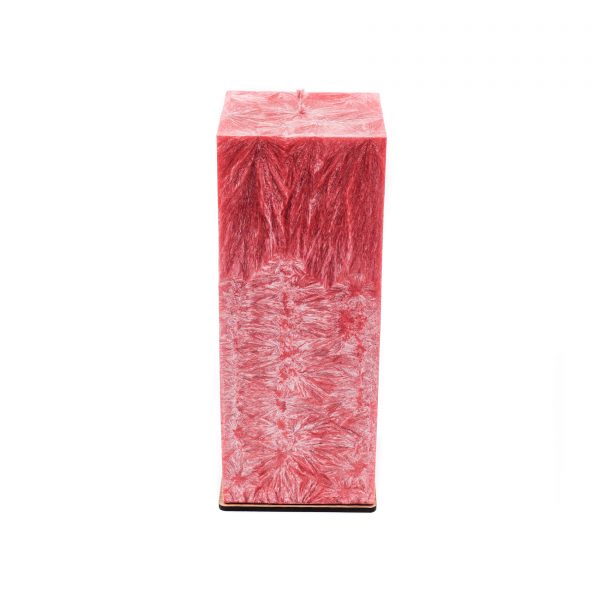 Unscented red palm wax candle (square, 10x24 cm)