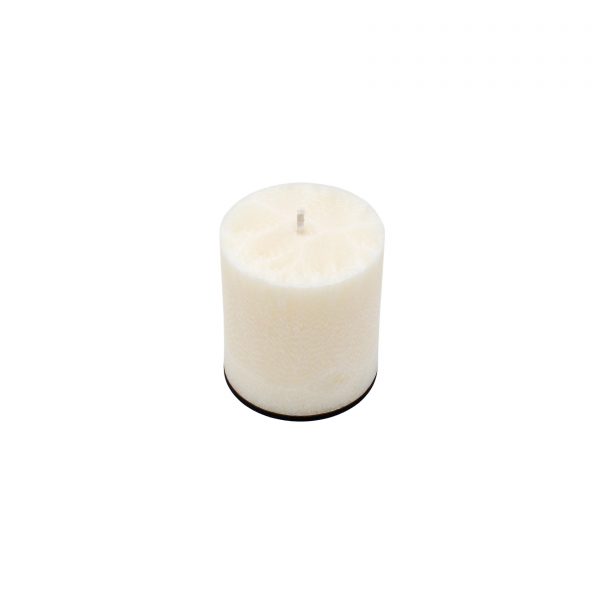 Unscented white palm wax candle (round, 10x10 cm)