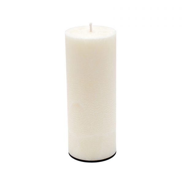 Bekvapė balta palmių vaško žvakė (apvali, 10x24 cm)