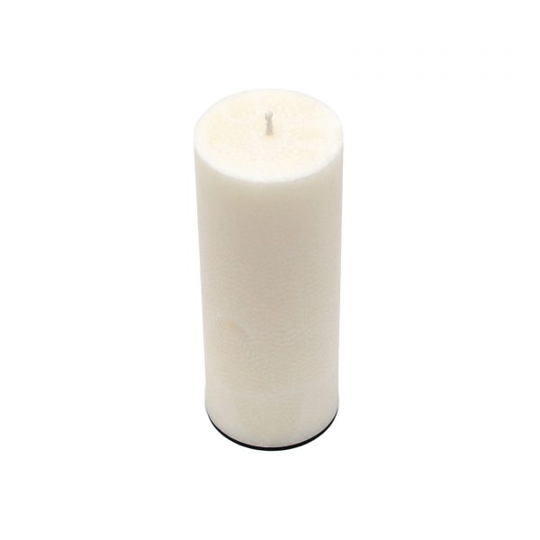 Bekvapė balta palmių vaško žvakė (apvali, 10x24 cm)