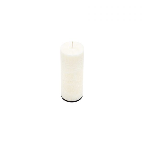 Bekvapė balta palmių vaško žvakė (apvali, 6x14 cm)