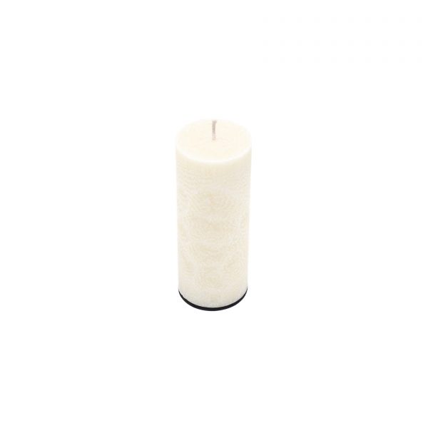 Bekvapė balta palmių vaško žvakė (apvali, 7x17 cm)