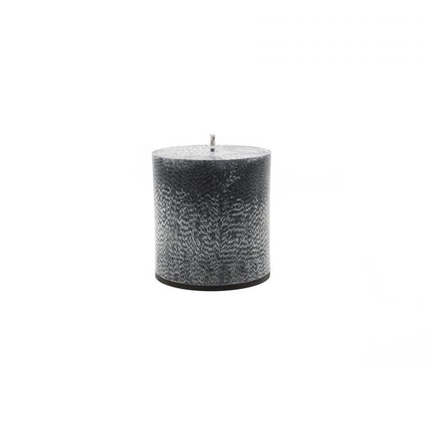 Bekvapė juoda palmių vaško žvakė (apvali, 10x10 cm)