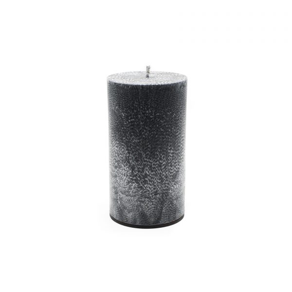 Bekvapė juoda palmių vaško žvakė (apvali, 10x17 cm)