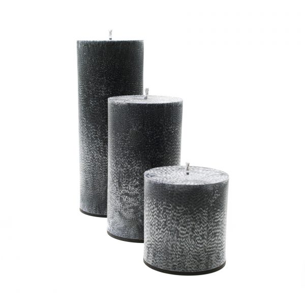 Bekvapių juodų palmių vaško žvakių kolekcija (apvalios, 10 cm)