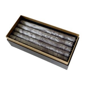 Ilgos juodos stalo žvakės iš palmių vaško